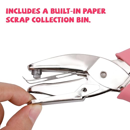 AIEX Heart-Shape Hole Punch, 5.5mm/0.22in Pink Handle Single Hole Paper Punchers - Image 5