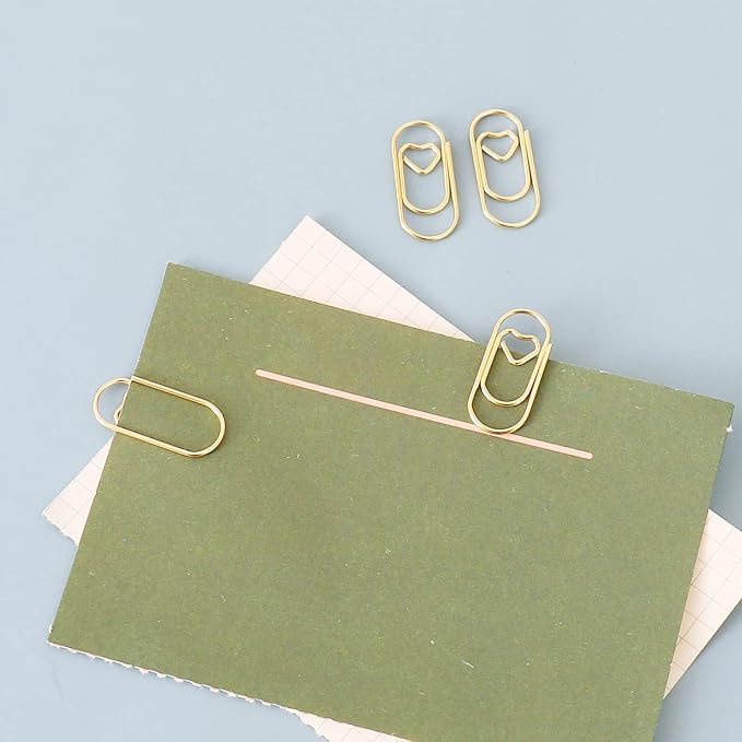 200 Pcs Small Gold Paper Clips Love Heart Shaped Paperclips Stainless Steel in - Image 4