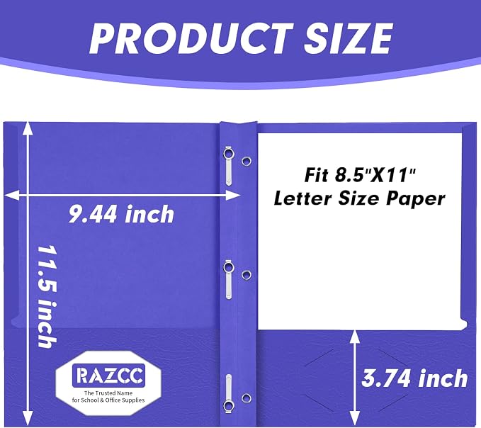 Two Pocket Folders, RAZCC 100 Pack Two Pocket - Image 2