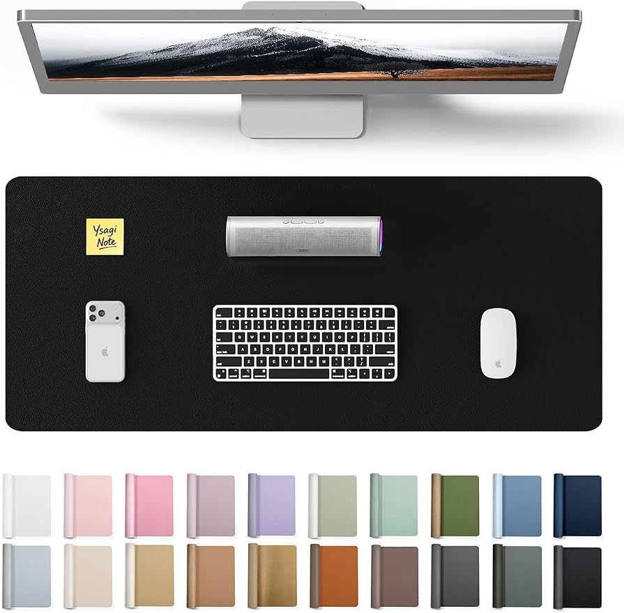 YSAGi Leather Office Desk Pad Protector, Large Mouse Pad, PU Leather, Laptop by YSAGi