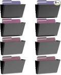 MINDEPOT 8 Pockets Acrylic Wall File Organizer, Plastic Hanging Wall File Holder by MINDEPOT