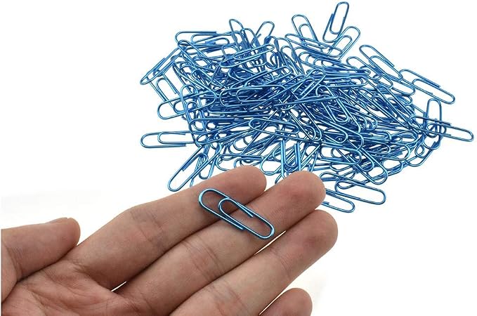 HAHIYO Paper Clips Large 1.3 inches Length Blue Paperclips Vinyl Coated Prevent by HAHIYO