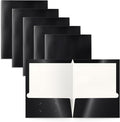 Better Office Products 2 Pocket Glossy Laminated Black Paper Folders, Letter by BetterOfficeProducts