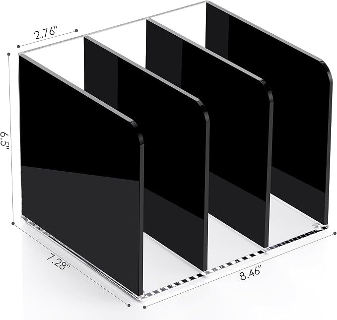 SANRUI Acrylic Magazine File Holder Desktap Organizer, Bookend File Office - Image 3