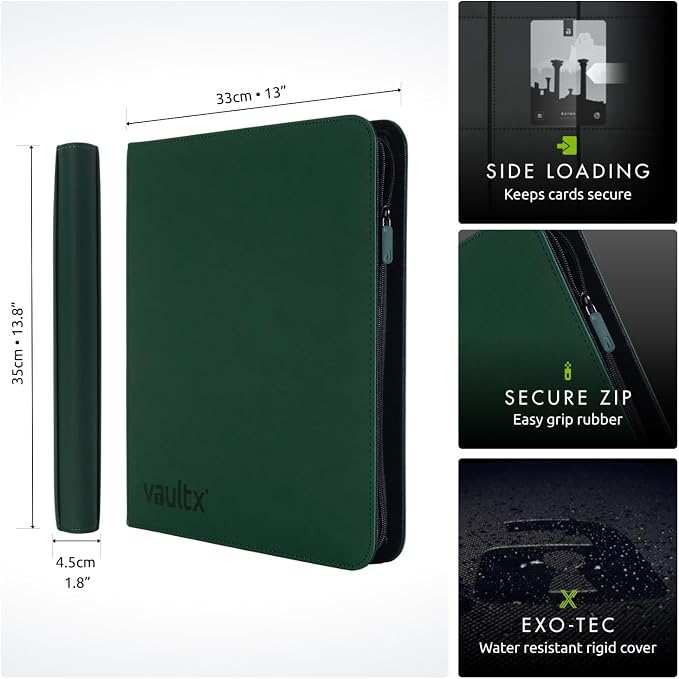 Vault X 12 Pocket Zip Binder, 480 Cards, Exo-Tec Material, 20 Side-Loading Pages - Image 2