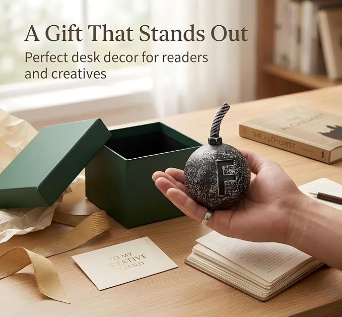 Initial Bomb Paperweight Humor Decor, Office Gift - Image 8