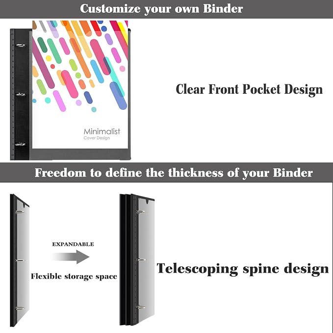INFUN 1 Inch Telescoping Project Organizer Binder-2PCS, 13 Pocket, Customizable - Image 4