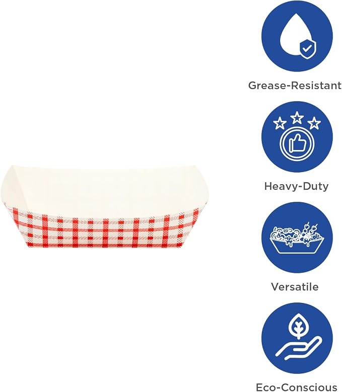 Karat Paper Food Trays Disposable Sturdy Food Boats, Leak Resistant | Ideal - Image 3