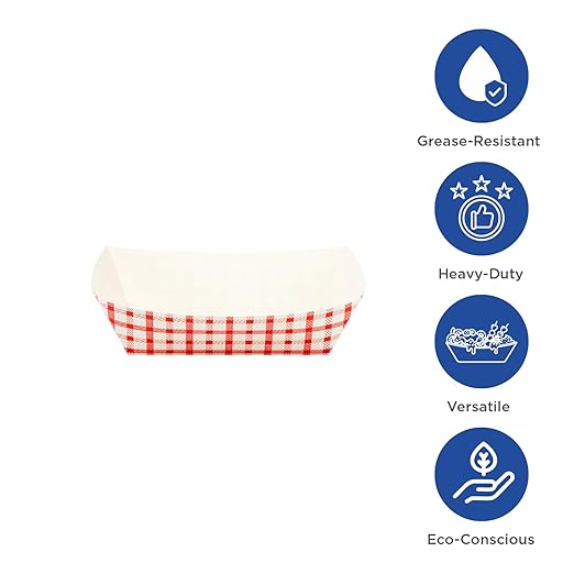 Karat Paper Food Trays Disposable Sturdy Food Boats, Leak Resistant | Ideal - Image 4