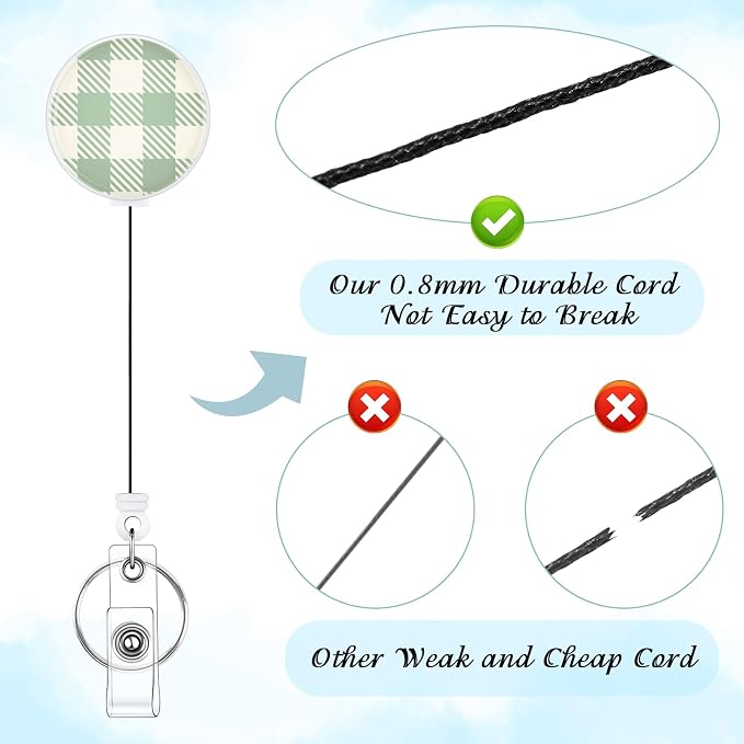BESARME 3 Pack Badge Reels Retractable Badge Clip - Image 4