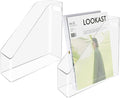 2 Pcs Acrylic Magazine File Holder Clear Plastic Magazine Holder by YEUIKERR