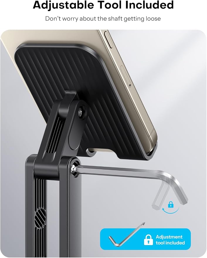 OMOTON Cell Phone Stand for Desk, 2 Pack Adjustable Foldable Phone Holder - Image 4