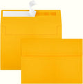 50 Packs Yellow 5x7 Envelopes 5x7, Fade Bright Yellow Color Envelopes Self Seal by Joyberg