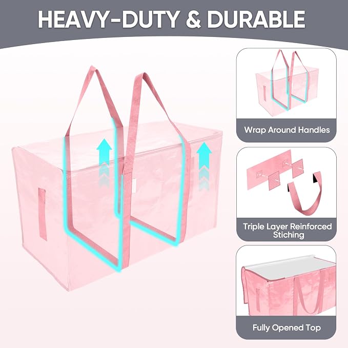 TICONN 4 Pack Extra Large Moving Bags Heavy Duty - Image 3