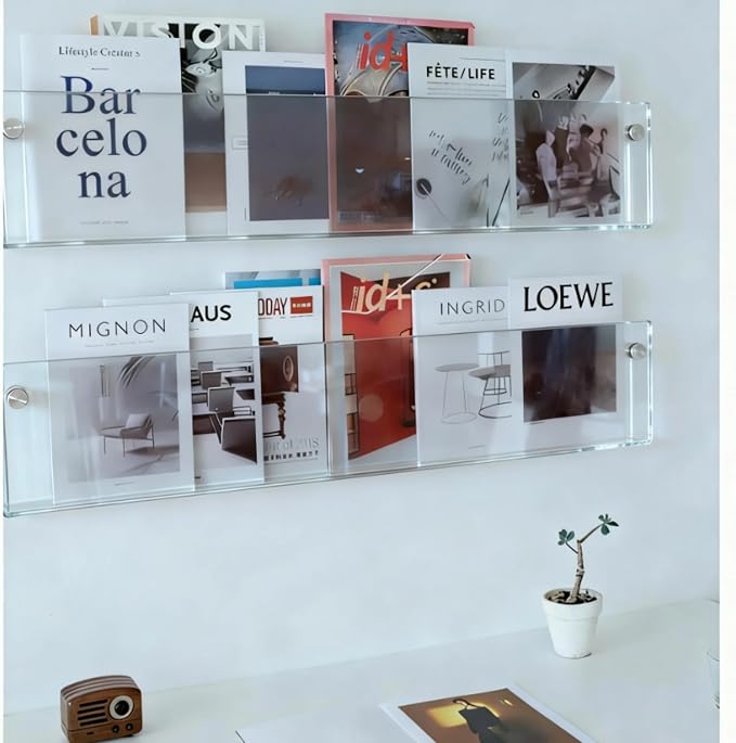 ROYALITA 2-Pack Acrylic Magazine Holder Brochure Holder, Fashion Hanging - Image 8