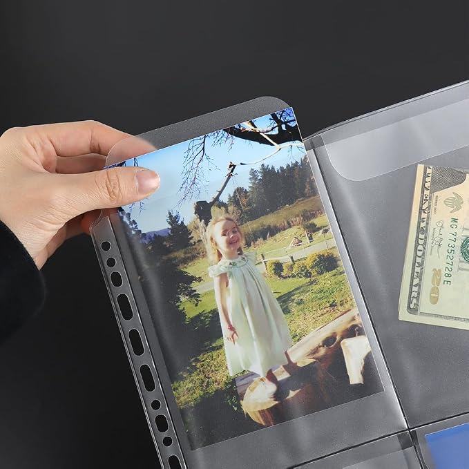Mogoostry A4 Binder Pockets Zipperless Cash Envelopes 4 Pocket Binder Sleeves - Image 5