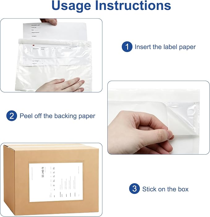 110 Pack Clear Shipping Label Sleeves, 7 x 10 Inch Self-Adhesive Packing Slip - Image 4