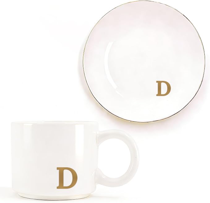 RainVibe Elegant Gift Set for Women – Personalized Monogram Ceramic Mug & by Unknown