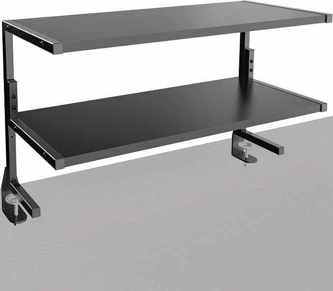 VIVO Black Clamp-on 30 inch 2-Tier Desk Shelf, STAND-SHELF30C | Above or Below by Unknown