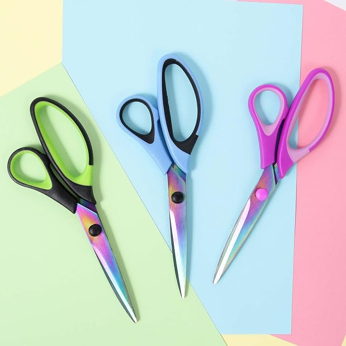 8.5" All-Purpose Scissors, Comfort-Grip Sturdy Scissors - Image 3