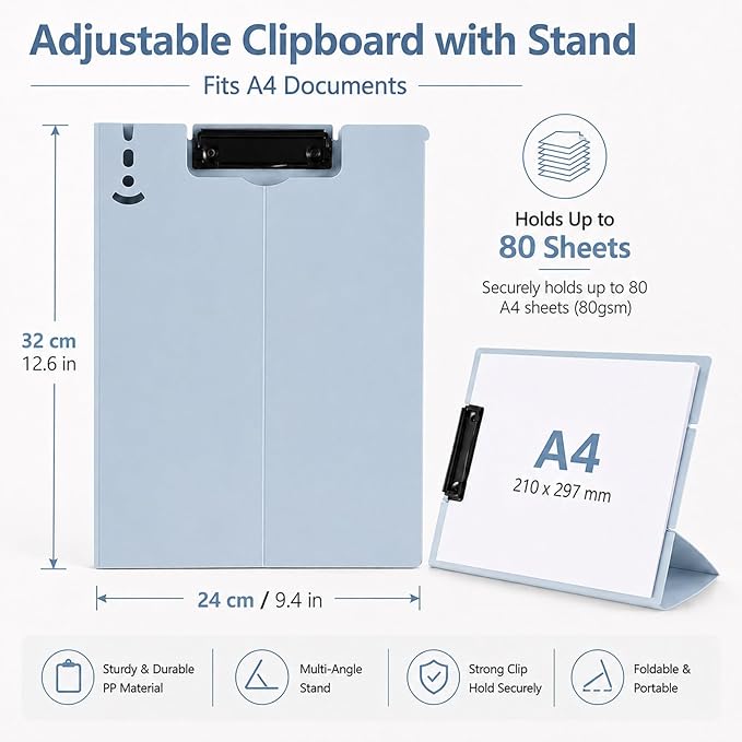 Free Standing Clipboard Foldable and Desktop Document Stand - Image 2