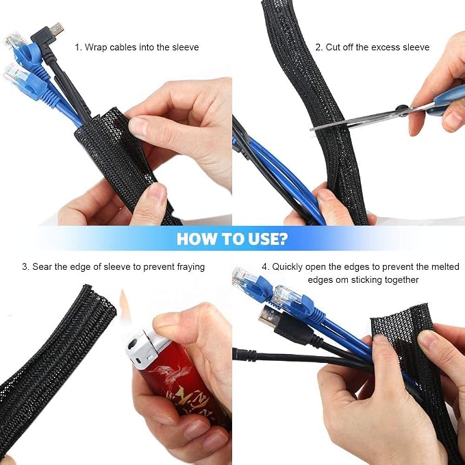 AGPTEK Cable Sleeve, 10ft - Image 8