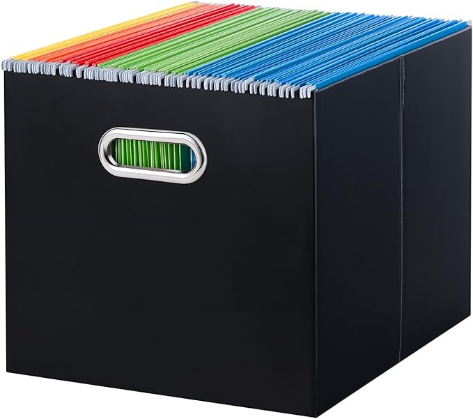 Oterri File Organizer Box, Portable Collapsible Cardboard File Folder Organizer by Oterri