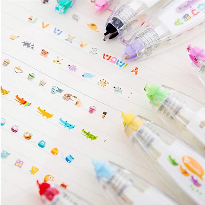 Geluode 6Pcs Decorative Correction Tape, Creative Cartoon Pattern Decorative - Image 6