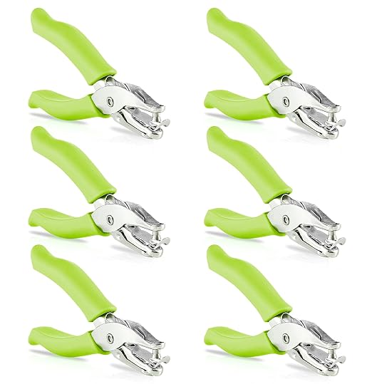 Single Hole Punch Metal Green, 1/4” Hole Puncher by Enday
