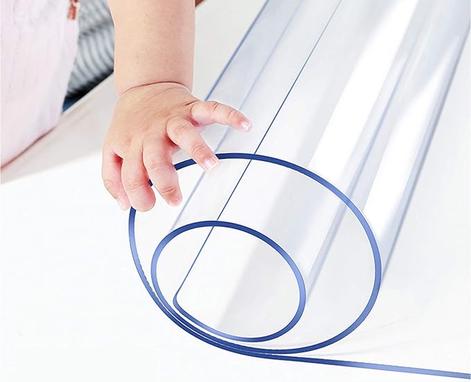 Wadrac Large Table Protector Clear Plastic Tablecloths Transparent PVC Dinner by Wadrac