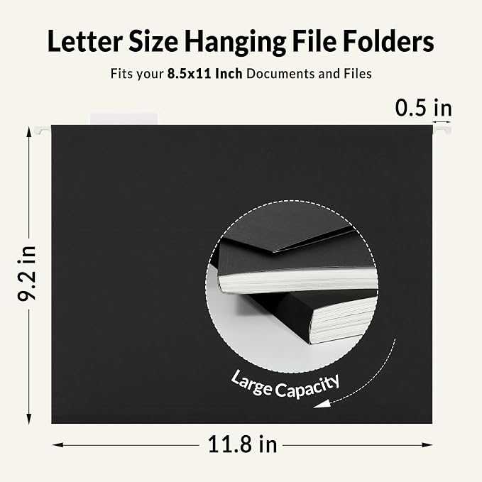 SUNEE 25 Pack Hanging File Folders, Hanging File Folders Letter Size - Image 5