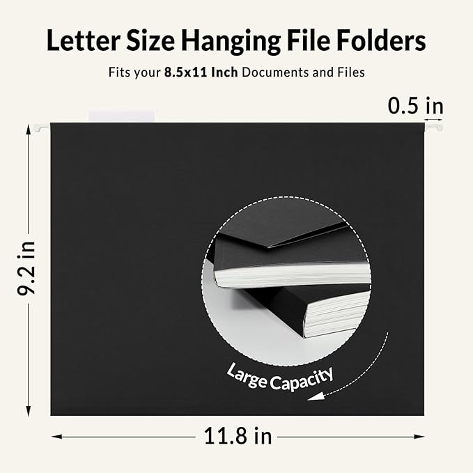 SUNEE 6 Pack Hanging File Folders, Hanging File Folders Letter Size - Image 5