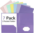 7 Pack Plastic Folders with Pocket, 2 Pocket Folder, File Folders with Business by Unknown
