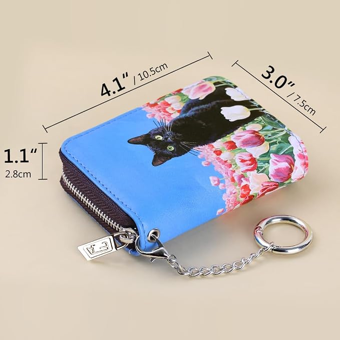 FurArt Zipper Wallet Women, RFID Blocking Credit Card Wallet, Business Card - Image 6