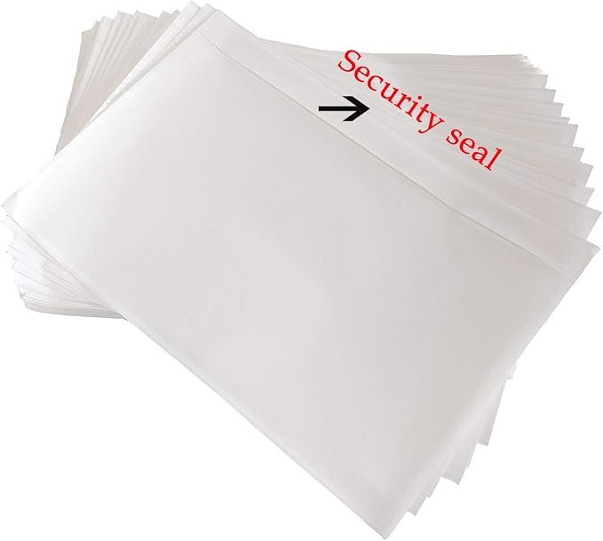 SJPACK 2000 7.5" x 5.5" Clear Adhesive Top Loading Packing List/Label Envelopes - Image 2