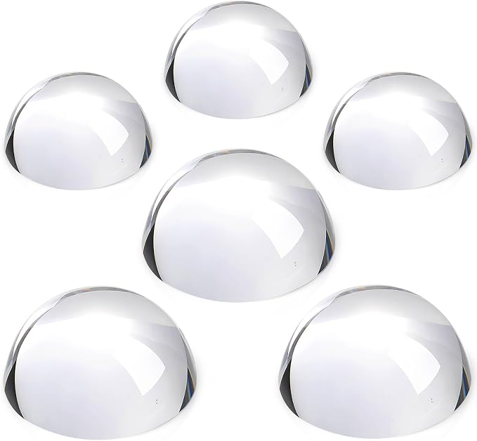 Briwooody 6 Pcs Crystal Dome Magnifier Paperweights Glass Paperweight Reading by Briwooody