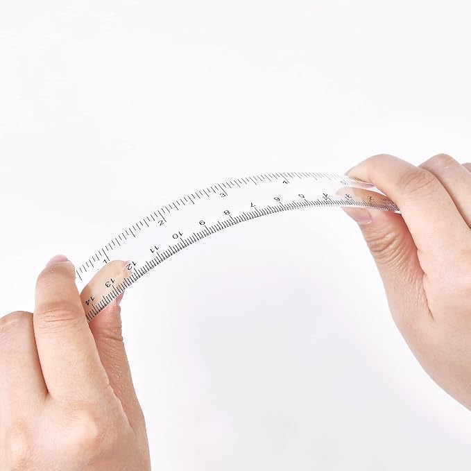 Unjoo Clear Plastic Ruler 6 Inch Straight Rulers, - Image 5