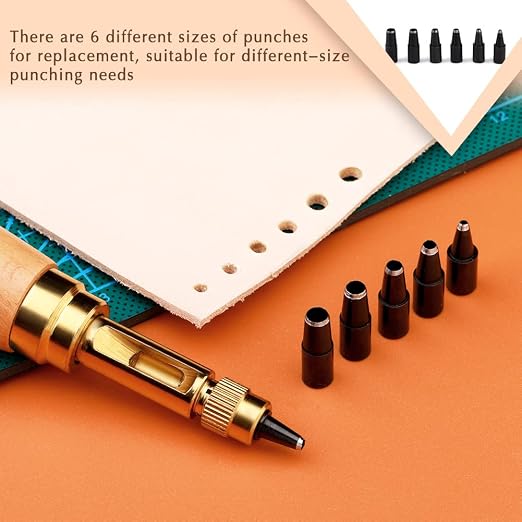 TLKKUE Adjustable Leather Hole Punch Automatic Screw Hole Punch Tool - Image 4