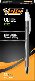 BIC Glide Exact Black Retractable Ballpoint Pens, Fine Point, 12-Count Pack by BIC