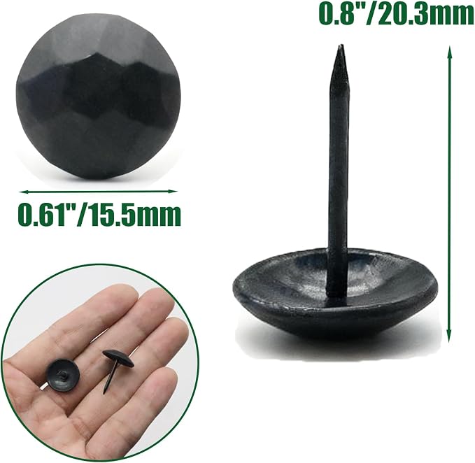 60pcs Upholstery Tacks for Furniture, Metal Upholstery Nails Decorative Thumb - Image 2