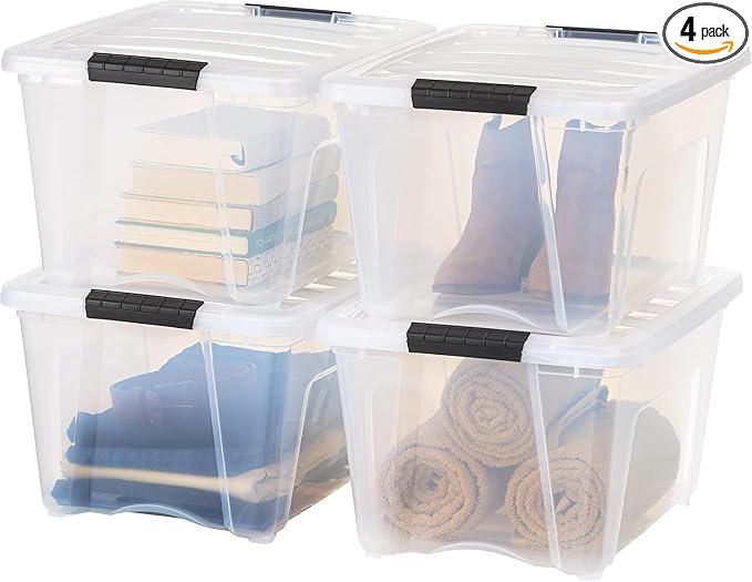 IRIS USA 32 Qt Stackable Plastic Storage Bins by IRISUSA