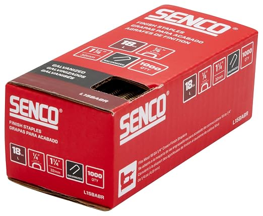 SENCO L15BABR 18 Gauge, 1/4" Crown Finish Staples, 1 1/4 Inch Length, Galvanized - Image 3