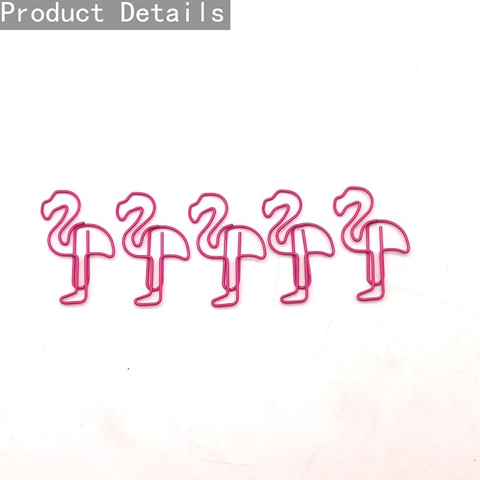 60 Pcs Flamingo Paper Clips, Flamingo Office Supplies Desk Accessories - Image 6