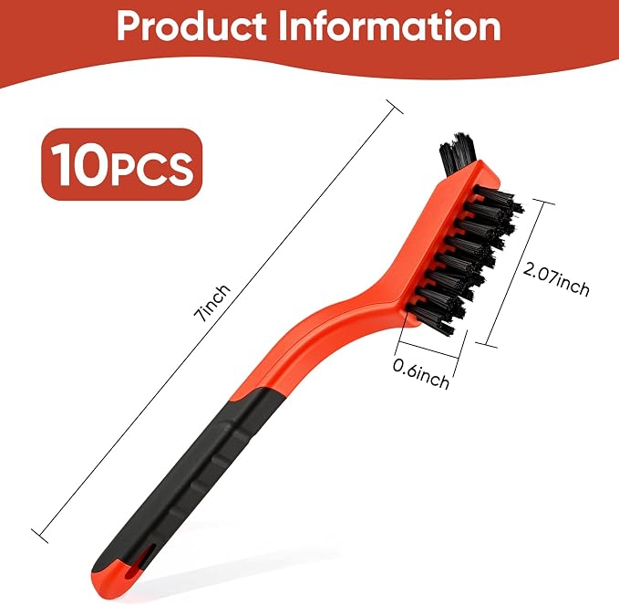 10PCS Nylon Cleaning Brushes for Tight Spaces, Non Scratch Detail Cleaning - Image 2