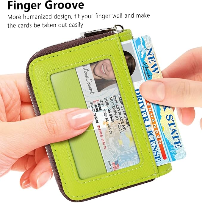 FurArt Zipper Wallet Women, RFID Blocking Credit Card Wallet, Business Card - Image 2
