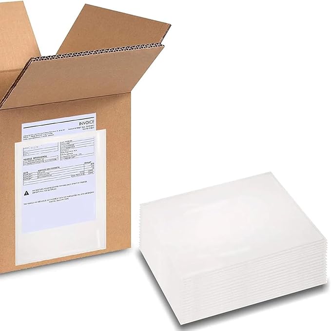 PSBM 500 PCS 10 x 12 Inch Clear Blank Packing List Envelopes, Shipping by PackagingSuppliesbymail
