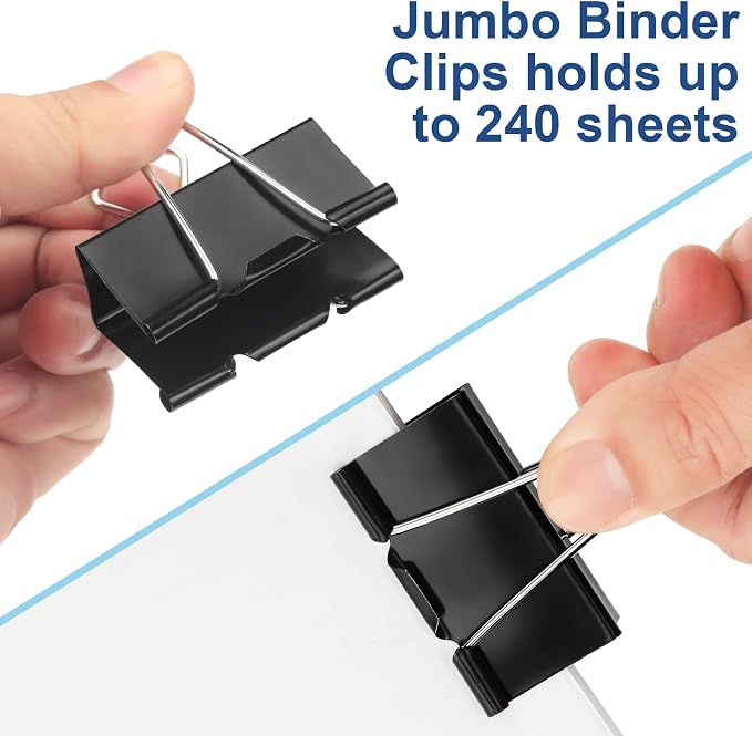 48 Pack XL Binder Clips 2 Inch Paper Clip Large Binding Clip, Jumbo Paperclips - Image 4