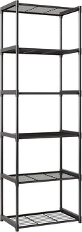 6-Tier Storage Shelves with Plastic Connectors – Metal Shelf Organizer by Unknown