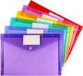 6 Pack Clear Document Folders Plastic Envelopes, A4 Size, 6 Colors | Poly by Tamaki