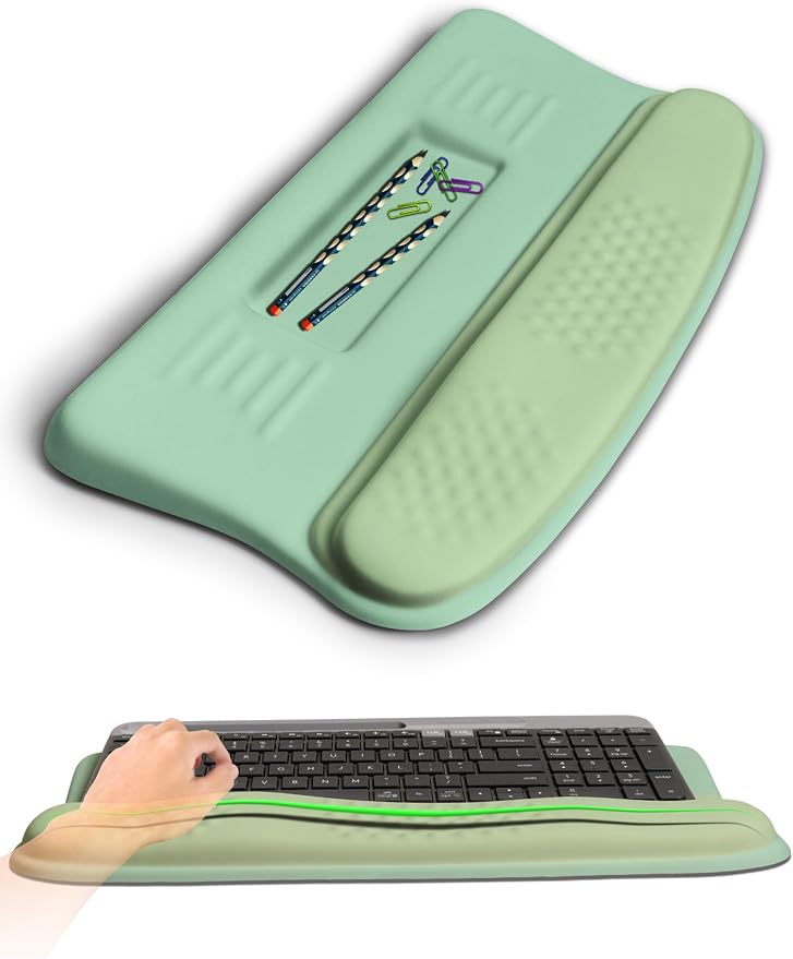 Ergonomic Wave Wrist Rest with Keyboard Stand, Cushioned Palm Rest, Comfortable by KUOSGM